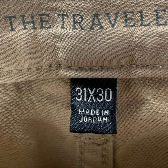 Banana Republic Pants Mens 31 The Traveler Slim Fit Tan Cotton Stretch Chino - Picture 7 of 10